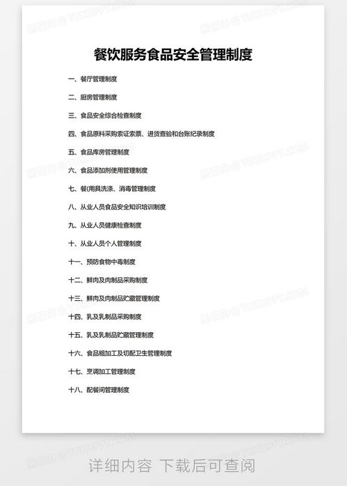 熊貓辦公 餐飲服務(wù)食品安全管理制度Word模板下載與使用指南
